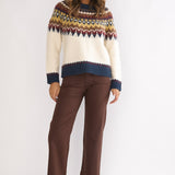 Irelia Long Sleeve Knit Top Ivory Multi