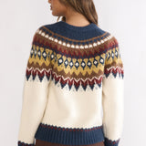Irelia Long Sleeve Knit Top Ivory Multi