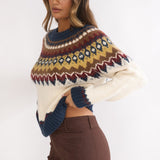Irelia Long Sleeve Knit Top Ivory Multi