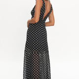 Rosewood V-Neckline Maxi Dress Polka Dot Black
