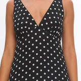Rosewood V-Neckline Maxi Dress Polka Dot Black