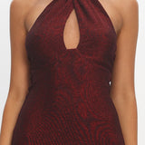 Adrielle Keyhole Halterneck Maxi Dress Wine