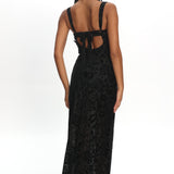 Casablanca Nights Tied Back Maxi Dress Flocked Floral