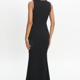 Capucine Key Hole Bust Maxi Dress Black
