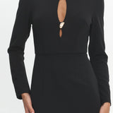 Zoa Keyhole Long Sleeve Maxi Dress Black