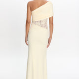 Mallorca Asymmetric Neckline Lace Maxi Dress Butter