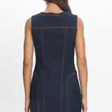 She's From Texas Zipper Front Mini Dress Indigo