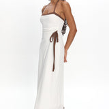 Belira Wrap Front Midi Dress Ivory