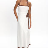 Belira Wrap Front Midi Dress Ivory