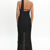 Cozette One-Shoulder Knit Dress Black