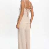 Mesa Wide Leg Knit Pants Cream