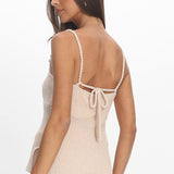 Mesa Bead Strap Knit Top Cream