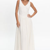 Siena Lace Bodice Maxi Dress White