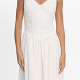 Siena Lace Bodice Maxi Dress White