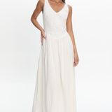 Siena Lace Bodice Maxi Dress White