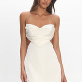 Keke Bead Strap Cut-Out Mini Dress Ivory