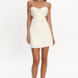 Keke Bead Strap Cut-Out Mini Dress Ivory