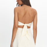 Keke Bead Strap Cut-Out Mini Dress Ivory