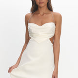 Keke Bead Strap Cut-Out Mini Dress Ivory