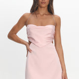 Keke Bead Strap Cut-Out Mini Dress Blush