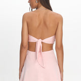 Keke Bead Strap Cut-Out Mini Dress Blush