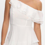 Elizaveta One-Shoulder Tiered Maxi Dress Ivory