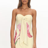 Evandra Sweetheart Neckline Strapless Mini Dress Lemon