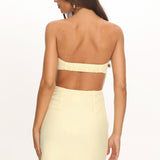 Evandra Sweetheart Neckline Strapless Mini Dress Lemon