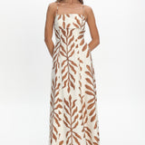 Mariana Strappy Back Maxi Dress Print Cream