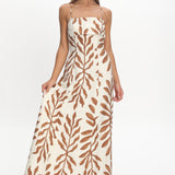 Mariana Strappy Back Maxi Dress Print Cream