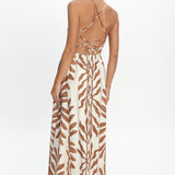 Mariana Strappy Back Maxi Dress Print Cream