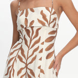 Mariana Strappy Back Maxi Dress Print Cream
