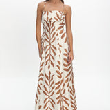 Mariana Strappy Back Maxi Dress Print Cream