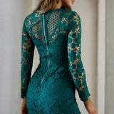 Reinhart Lace Overlay Mini Dress Jade Green
