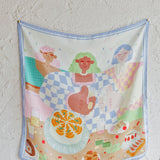 Positano Printed Square Scarf Blue