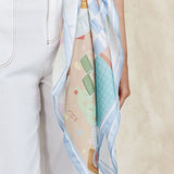 Positano Printed Square Scarf Blue