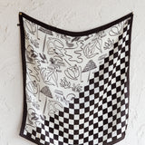 Coastline Printed Square Scarf Black