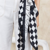 Coastline Printed Square Scarf Black