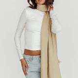 Diona Cashmere and Wool Fringed Scarf Beige