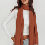 Diona Cashmere and Wool Fringed Scarf Brown