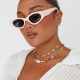 Regina Cat-eye Acetate Sunglasses Cream