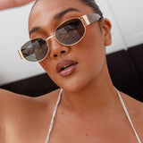 Germa Oval Metal Sunglasses Tort