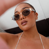 Germa Oval Metal Sunglasses Tort
