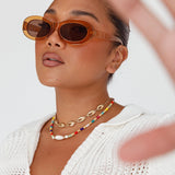 Charlie Neon Oval Sunglasses Tea