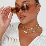 Charlie Neon Oval Sunglasses Tea