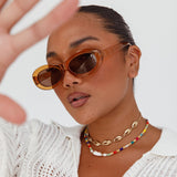 Charlie Neon Oval Sunglasses Tea
