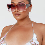 Fiery Square Frame Sunglasses Red