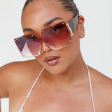 Fiery Square Frame Sunglasses Red