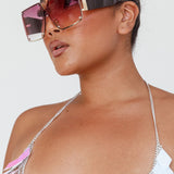Fiery Square Frame Sunglasses Red
