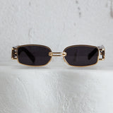 Meredith Gold Frame Sunglasses Black